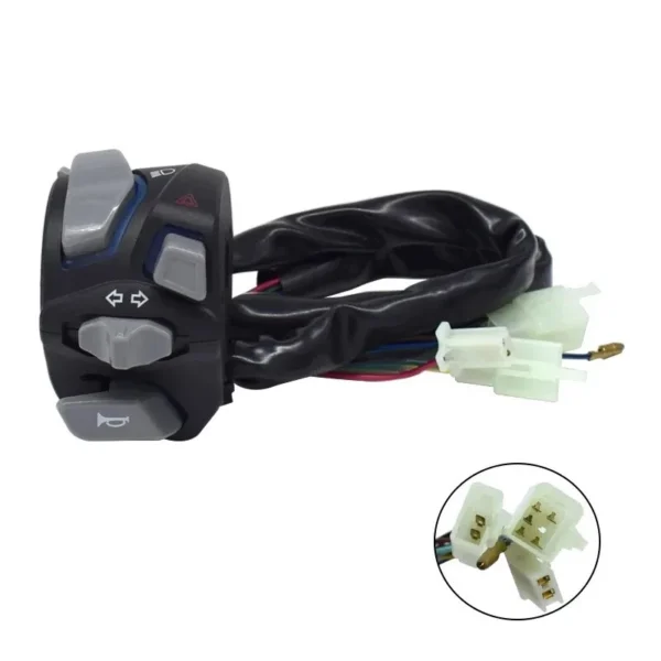 cn-11134207-7ras8-m3oqqsnjtn8v97.webp Universal Motorcycle Handlebar Switch 22mm 7/8 Inch LED Headlight Turn Signal Horn Start Kill Switch Control Button Waterproof Durable Replacement Switch Ready Stock Malaysia