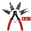 4PCS Universal Circlip Pliers Set Snap Ring Pliers with Interchangeable Heads for Retaining Rings