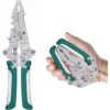 16-in-1 Foldable Wire Stripping Tool Multifunctional Electrician Pliers Cutter Crimper Hand Tool