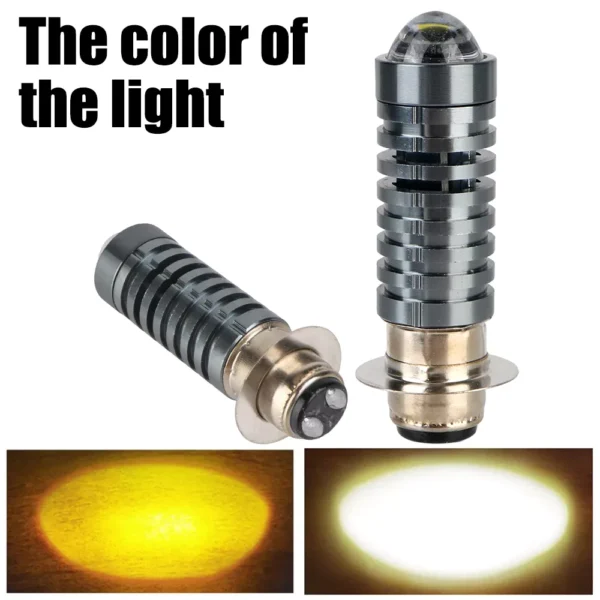 sg-11134301-81zu8-mmljzk16rif61d.webp Universal Dual Color Motorcycle LED Headlight Bulb T19 P15D PX15D H6M 6000K White 3000K Yellow High Brightness Switchable Beam Durable LED Headlamp Bulb Ready Stock Malaysia